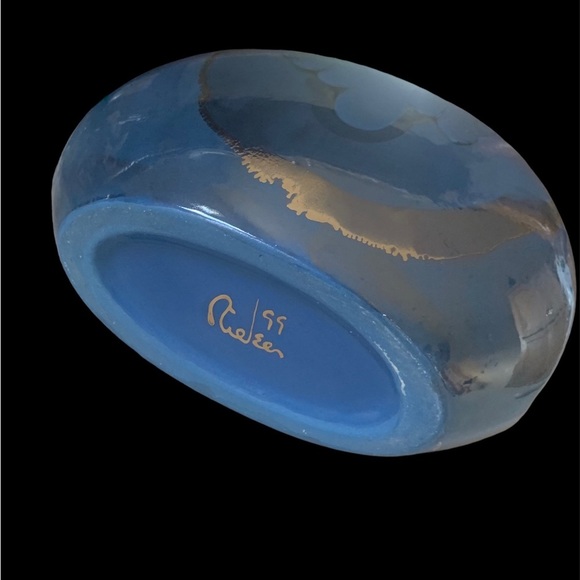 Vintage Nielsen's Ceramics Overlay Handmade Turquoise Napkin Holder Rare to Find - Picture 12 of 16